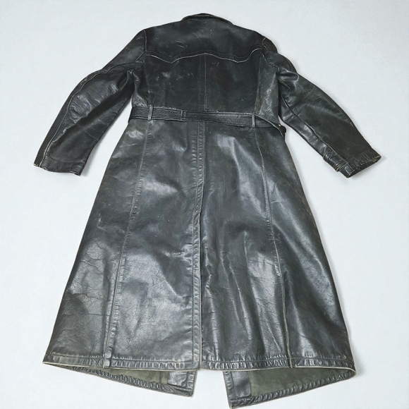 WW2 ORIGNAL GERMAN WEHRMACHT OFFICER LEATHER GREATCOAT Fischer Trachten Kleidung - Picture 2 of 13